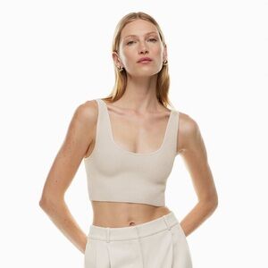 Aritzia babaton Sculpt Knit Scoopneck Cropped Tank - white